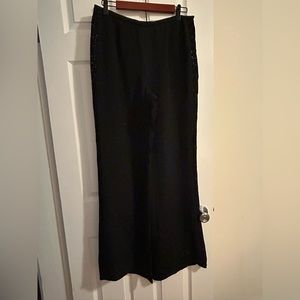 Escada - black tuxedo style pants with beaded design - size 42